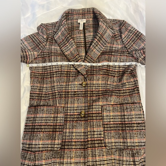 St. John’s Bay Women's Classic Blazer Size L Brown Plaid Wool Tweed Blend - Picture 5 of 9